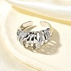 Brass Micro Pave Clear Cubic Zirconia Cuff Rings for Women RJEW-Q008-04P-4