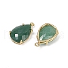 Natural Green Aventurine Faceted Pendants G-K347-05G-03-2