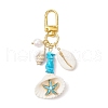 Synthetic Turquoise Chip Beads and Shell Pendant Decorations HJEW-JM02915-03-2