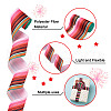 2Rolls 2 Styles Stripe Pattern Printed Polyester Grosgrain Ribbon OCOR-TA0001-37O-11