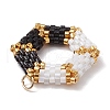 Glass Seed Beaded Pendants PALLOY-MZ00412-4