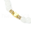 Natural White Jade Beads Stretch Bracelets for Women Men BJEW-JB11348-01-3
