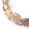 Natural Botswana Agate Beaded Stretch Bracelet BJEW-JB06988-04-4