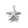 Brass Pave Clear Cubic Zirconia Pendants KK-C096-14B-P-1