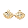 Brass Micro Pave Clear Cubic Zirconia Charms KK-S531-20G-1