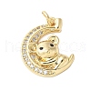 Brass Micro Pave Cubic Zirconia Pendants KK-D357-05B-G-1