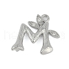 Brass Crystal Rhinestone Letter Links Connector Charms KK-S395-06P-M-1