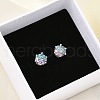 925 Sterling Silver Moissanite Rhinestone Stud Earrings EJEW-U042-05P-04-5