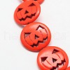 Pumpkin Jack-O'-Lantern Synthetic Turquoise Beads Strands TURQ-I012-20mm-03-2