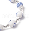 Electroplate Non-magnetic Synthetic Hematite Round Bead Strecth Bracelets for Women BJEW-JB11600-02-4