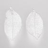 Electroplated Natural Leaf Big Pendants IFIN-Q119-01A-2