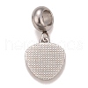 304 Stainless Steel Crystal Rhinestone European Dangle Charms STAS-F278-16P-2