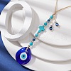 Blue Resin Evil Eye Pendant Decorations HJEW-JM01442-01-2