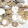 Flat Round Natural Akoya Shell Pendants X-SHEL-N031-01-1
