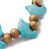 Beach Dolphin Dye Synthetic Turquoise Beaded Stretch Barcelets BJEW-JB10292-01-4