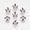 5-Petal 201 Stainless Steel Flower Bead Caps STAS-L205-17P-1