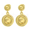 Rack Plating Flat Round Brass Stud Earrings EJEW-I313-04G-1