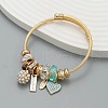 Adjustable Alloy & Stainless Steel Charm Bangles WG0E472-04-1