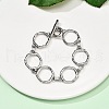 Brass Hexagon Link Chain Bracelets for Women Men BJEW-G740-05P-2