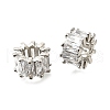 Brass Micro Pave Cubic Zirconia European Spacer Beads KK-L230-09P-1