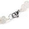 Natural White Agate Rondelle Graduated Beaded Necklaces for Women Men NJEW-K388-02W-3