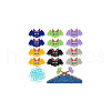 BENECREAT 12Pcs 6 Colors Bat Halloween Theme Silicone Focal Beads with 50Pcs Plastic Knitting Stitch Marker Rings SIL-BC0001-11-7