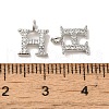 Initial Letter Brass Micro Pave Cubic Zirconia Pendants ZIRC-F008-H-3