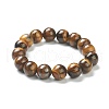 Natural Tiger Eye Beaded Stretch Bracelets BJEW-A117-E-29-2