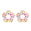 Flower Theme Printed Acrylic Pendants OACR-T028-06H-2