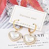 304 Stainless Steel ABS Imitation Pearl Hoop Earrings EJEW-M070-11G-1