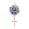 Glass Seed Beaded Evil Eye Pendants PALLOY-MZ00628-03-1