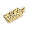 Rack Plating Brass Micro Pave Cubic Zirconia Pendants KK-L226-030G-04-2