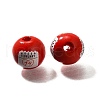 Valentine's Day Element Printed Wood Beads WOOD-R002-01-08-2