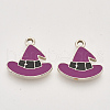 Light Gold Plated Alloy Enamel Pendants X-ENAM-T009-33B-1