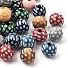 Printed Schima Wood Beads WOOD-L022-04B-01-1