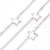 Tarnish Resistant 304 Stainless Steel Star Link Cable Chains CHS-E006-02P-1