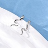 925 Sterling Silver Clear Cubic Zirconia Stud Earrings EJEW-F368-01P-3
