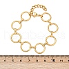 304 Stainless Steel Ring Link Chain Bracelets for Women BJEW-C104-01A-G-3