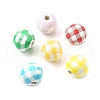 Printed Schima Wood Beads WOOD-L022-01A-1