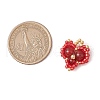 Glass Seed Beaded Heart Pendants PALLOY-MZ00466-02-2