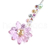 Glass Flower Hanging Suncatchers HJEW-C009-01C-3