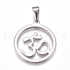 Non-Tarnish Yoga 304 Stainless Steel Pendants STAS-I135-24P-1