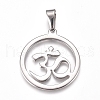 Yoga 304 Stainless Steel Pendants STAS-I135-24P-1