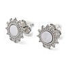 Non-Tarnish 304 Stainless Steel Embossing Stud Earrings EJEW-U001-06P-01-2
