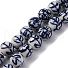 Handmade Blue and White Porcelain Beads Strands PORC-I027-03E-1