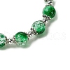 Round Crackle Glass Beads Stretch Bracelets BJEW-JB11456-03-4
