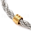 304 Stainless Steel Rope Chain Bracelets for Women BJEW-G711-14GP-2