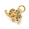 Rack Plating Brass Micro Pave Cubic Zirconia Pendants ZIRC-F142-38G-2