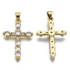 Brass Micro Pave Clear Cubic Zirconia Pendants ZIRC-S067-055-NF-2