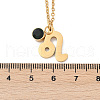 304 Stainless Steel Glass Drill Birth Stone Constellation Pendant Necklaces STAS-D305-08G-E-2